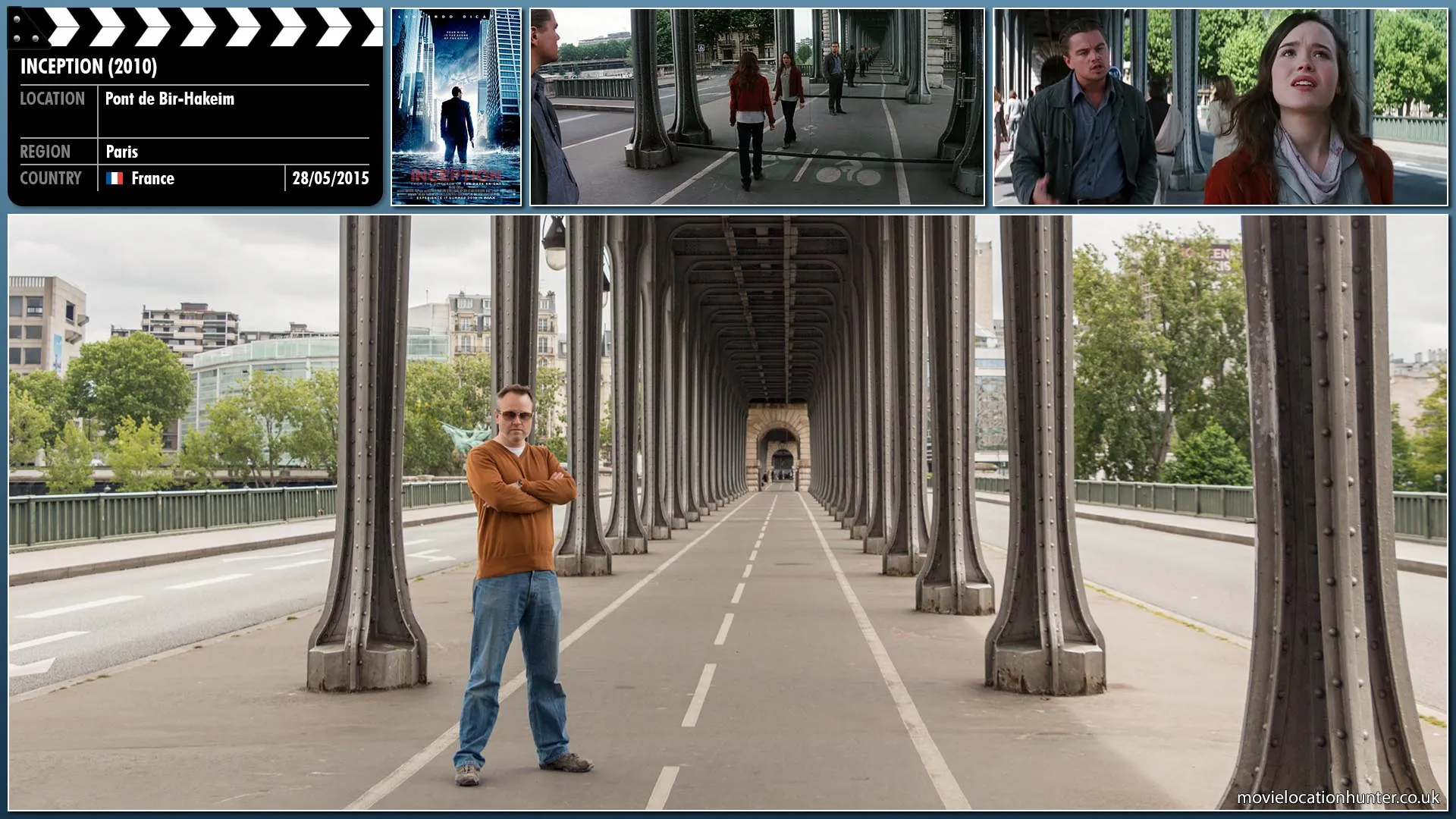 Filming location photo, shot in France, for Inception (2010). Scene description: Cobb (Leonardo DiCaprio) teaches Ariadne (Ellen Page) how to build dreams.
